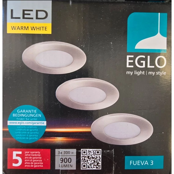 EGLO Fueva beépíthető LED lámpa, 3 darabos, matt nikkel