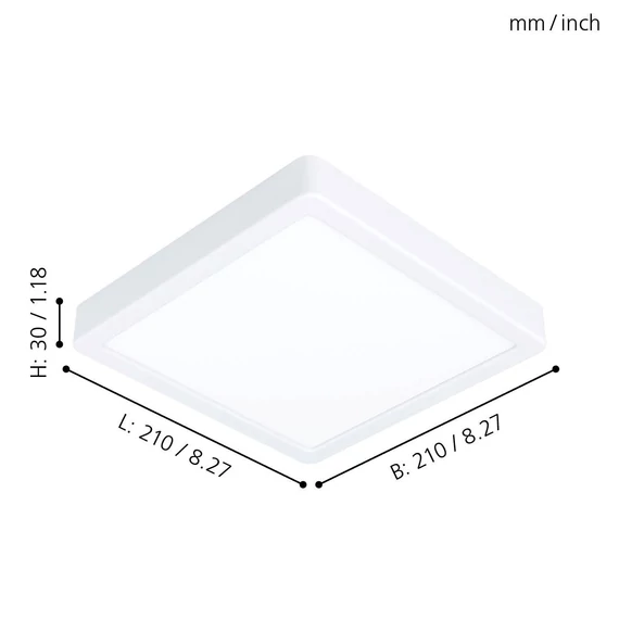 EGLO Fueva mennyezeti LED lámpa, fehér, négyzet