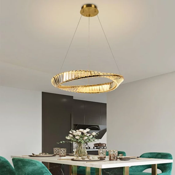 Nedes LED függeszték, arany / kristály