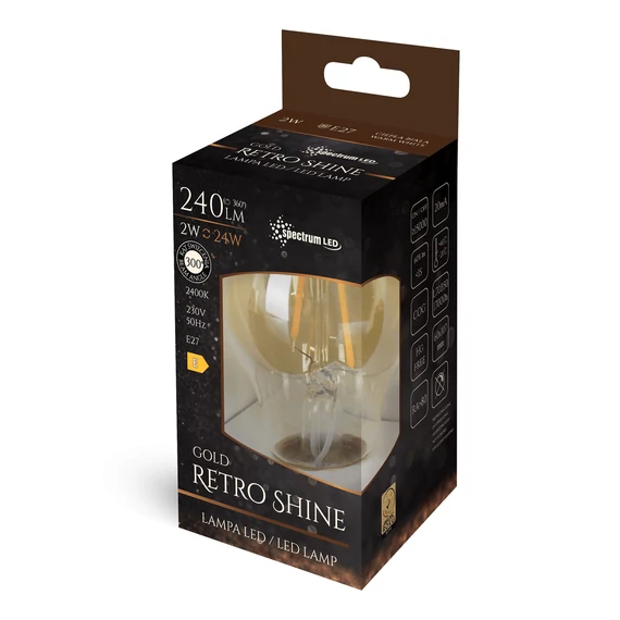Spectrum LED retro izzó A60 2W E27 2400K