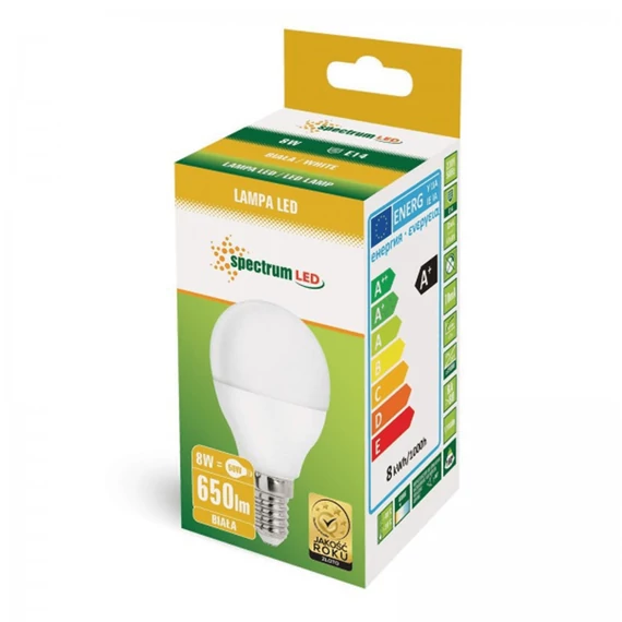 Spectrum LED kisgömb izzó G45 8W E14 4000K
