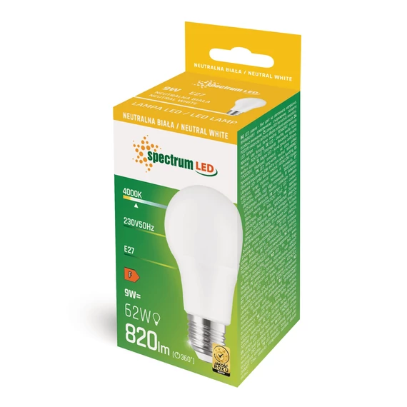 Spectrum LED izzó A60 9W E27 4000K