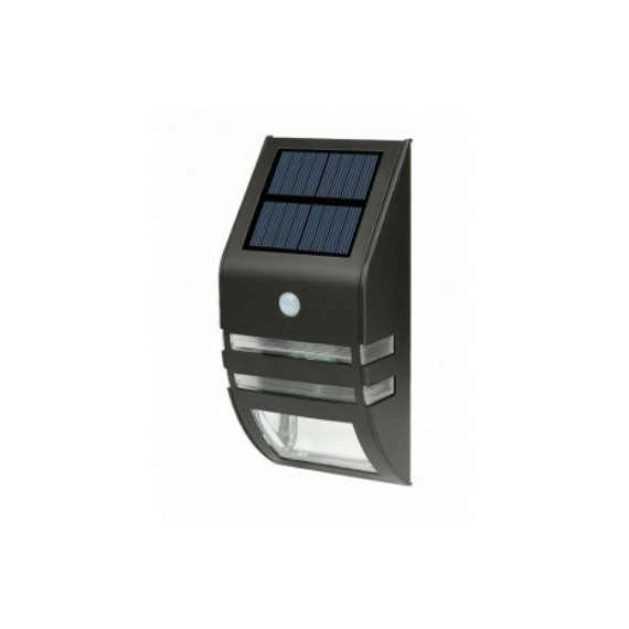 Trixline napelemes LED fali lámpa, mozgásérzékelővel, fekete