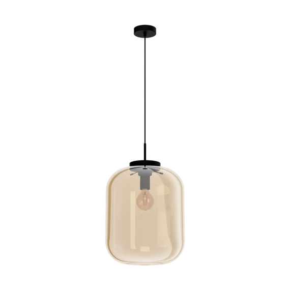 EGLO Bulciago függeszték, 1x40W, fekete / borostyán