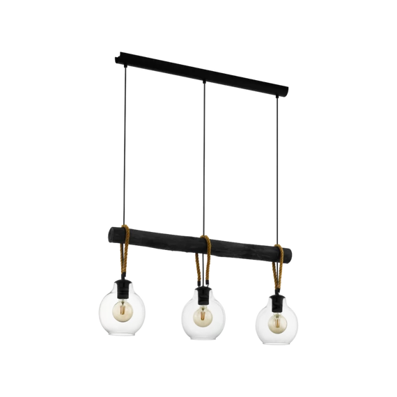 EGLO Roding függeszték, 3x40W, fekete/fa 