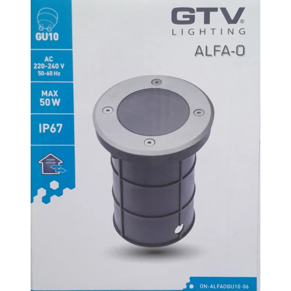 GTV Lighting Alfa-O talajlámpa, inox, kerek