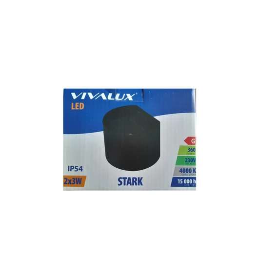 Vivalux Stark kültéri LED fali lámpa, kerek, 2X3W