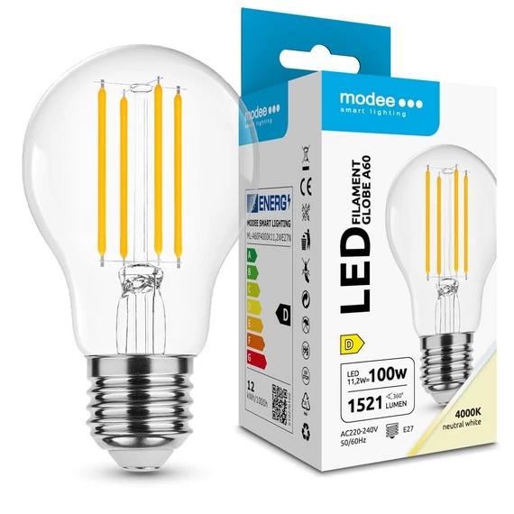 Modee Filament LED izzó 11,2W E27 4000K