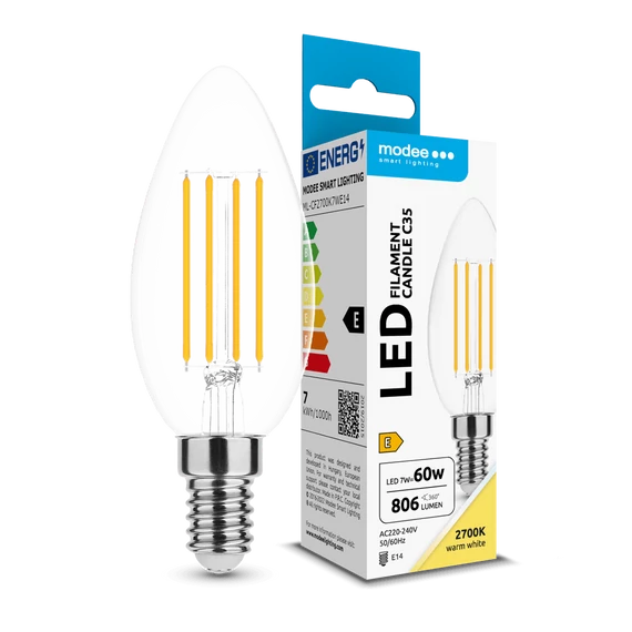Modee Filament LED gyertya izzó 7W E14 2700K