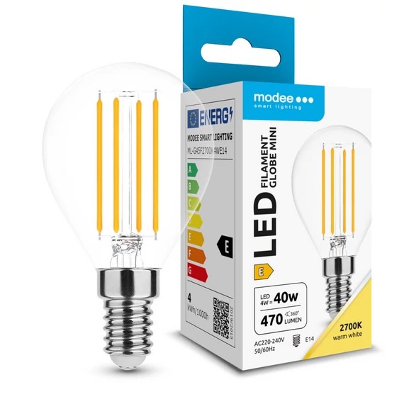 Modee Filament LED izzó Mini G45 4W E14 2700K