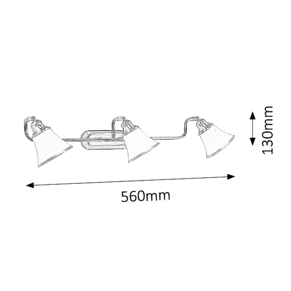 Rábalux Grando fali lámpa, 3x40W, bronz/fehér