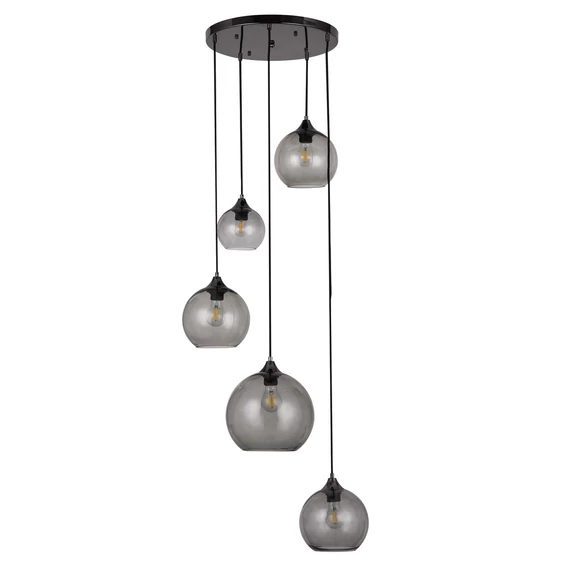 Rábalux Tanesha függeszték, 5x40W, fekete/füst