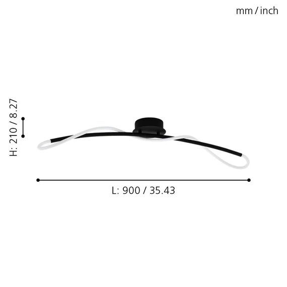 EGLO Egidonella LED mennyezeti lámpa, 20W, fekete/fehér