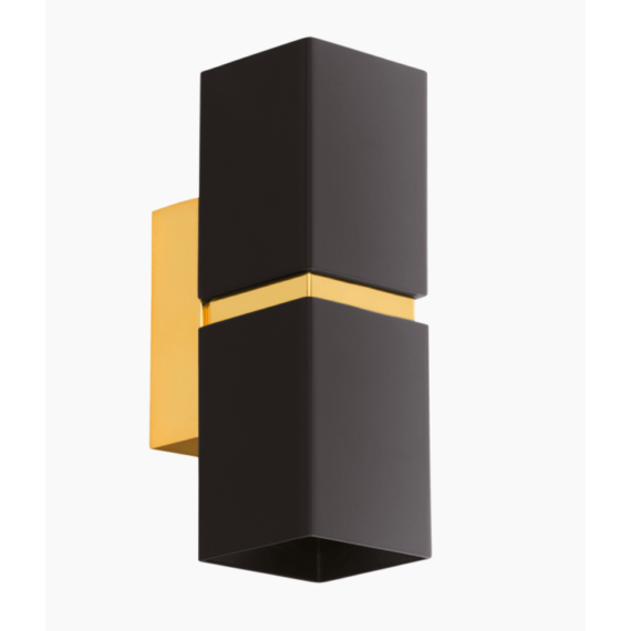 EGLO Passa fali lámpa, arany/fekete, szögletes