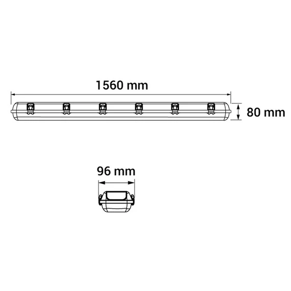 ORO Atlas armatúra LED fénycsőhöz, 150cm